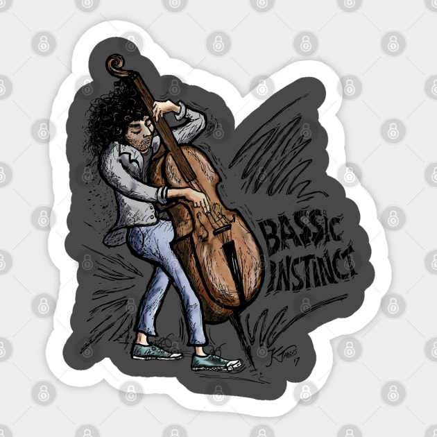 BASSic Instinct Sticker by katgaddis